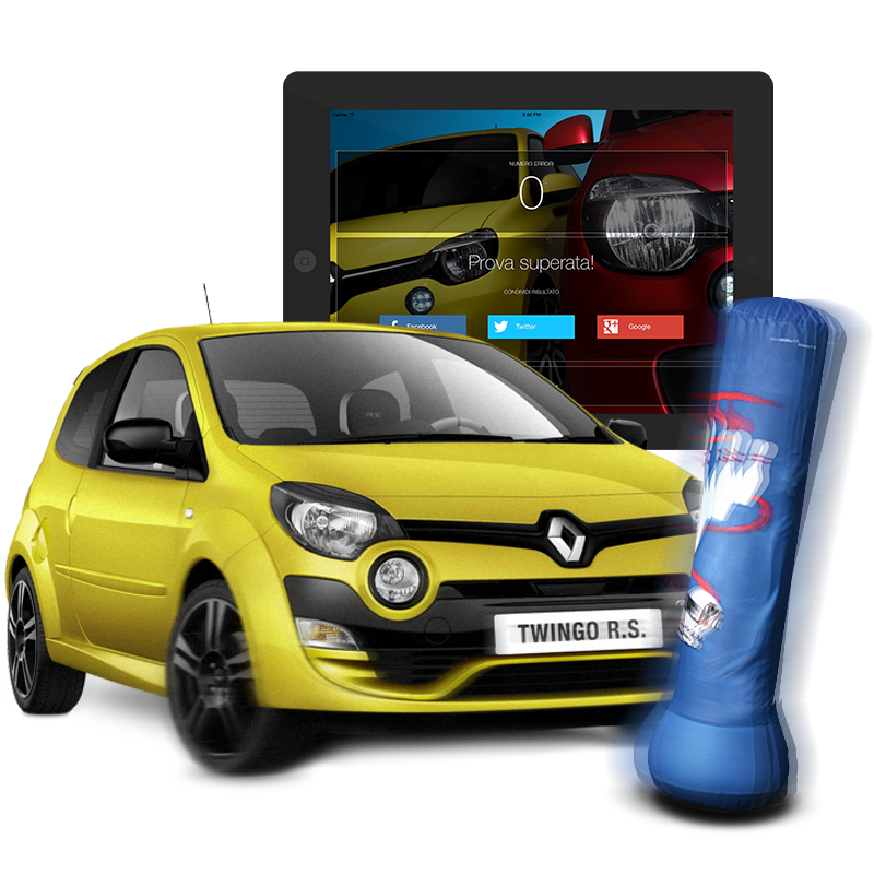 Un nuovo modo per scoprire l'agilità della nuova Renault Twingo: la prova di parcheggio sensoriale con feedback visuale e tattile.